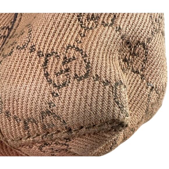 Gucci Vintage Medium GG Web Brown Denim and Leather Shoulder Bag (GGXX150) - Picture 9 of 15